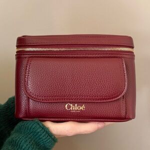 Chloe Parfum Burgundy Pouch Cosmetic Makeup Bag